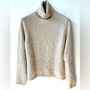 Marshall Field’s 100% Cashmere Soft Light Beige Turtleneck Sweater, P L